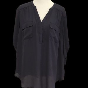 Georgette Pull Over Short Sleeve Blouse